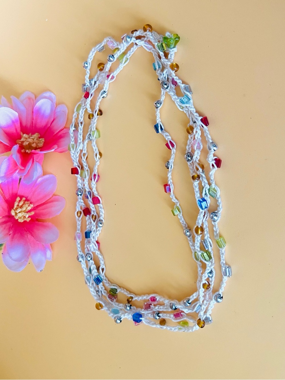 Multicolor Beaded crochet Necklace
